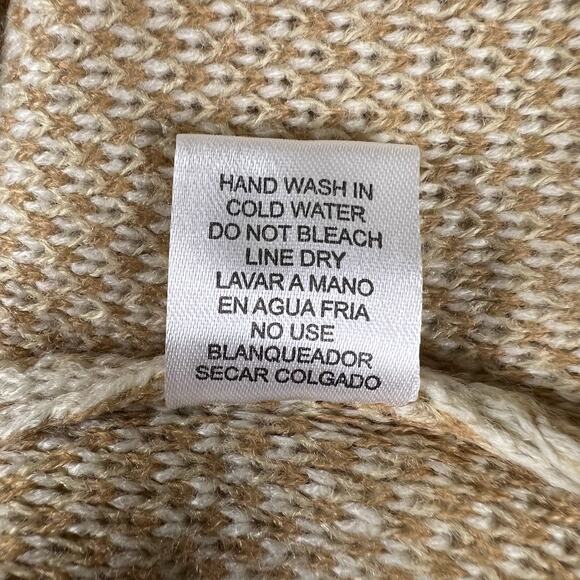 Neutral Leopard Print Distressed Sweater S/M Cream Beige Frayed Hem Grunge Knit - Picture 10 of 11